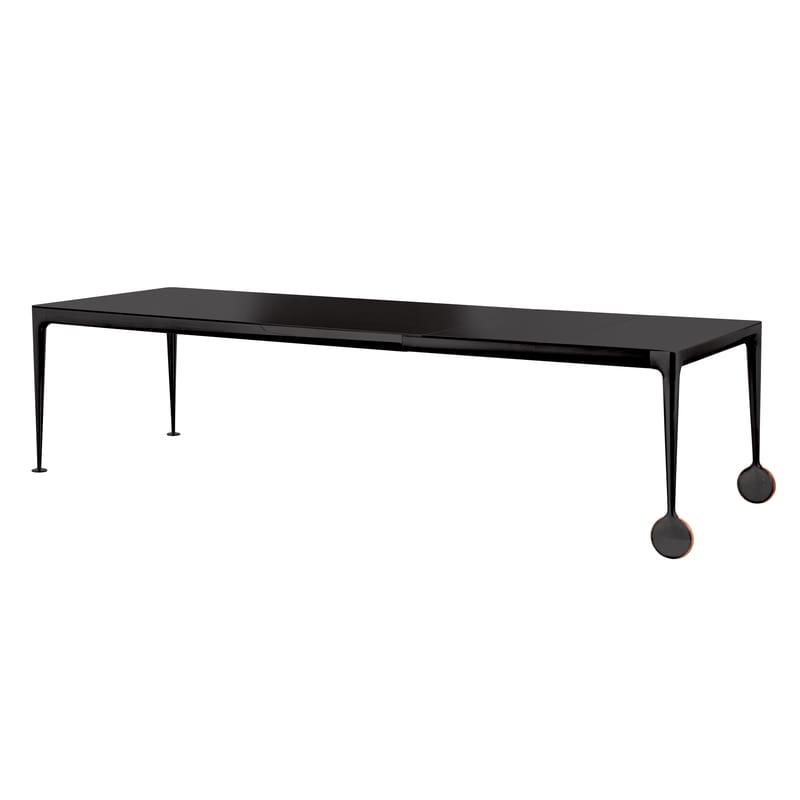 Furniture - Dining Tables - Big Will Extending table glass black L 200to 300 cm - Magis - Black top / Black legs - Rubber, Soak glass, Varnished cast aluminium