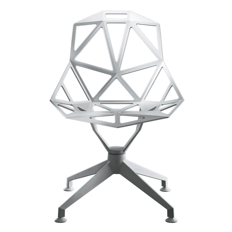 Mobilier - Chaises, fauteuils de salle à manger - Fauteuil pivotant Chair One 4Star - Magis - Blanc - Fonte d\'aluminium verni