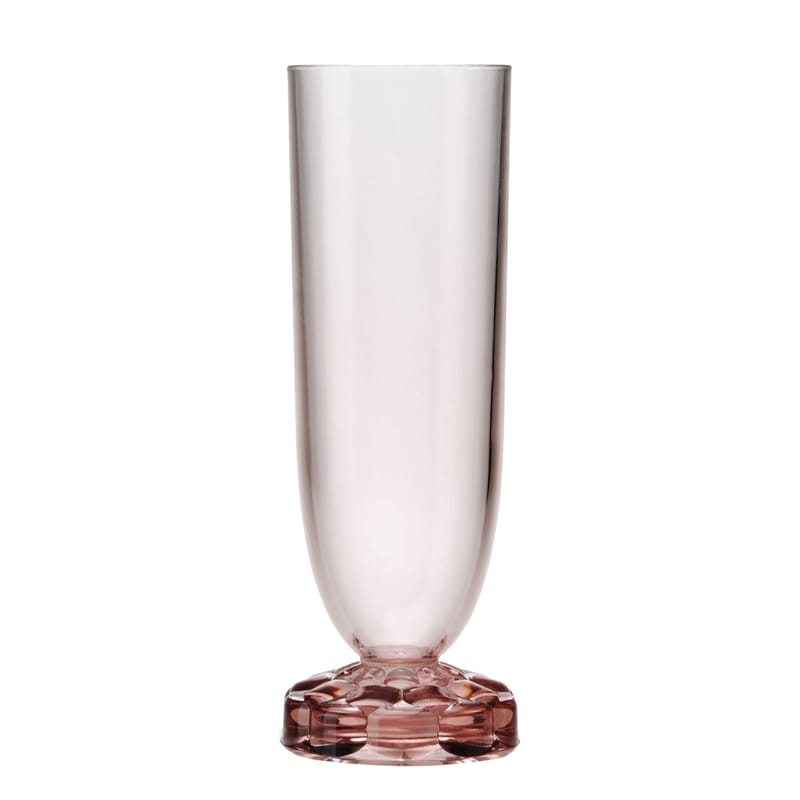 Table et cuisine - Verres  - Flûte à champagne Jellies Family plastique rose / H 17 cm - Kartell - Rose - PMMA