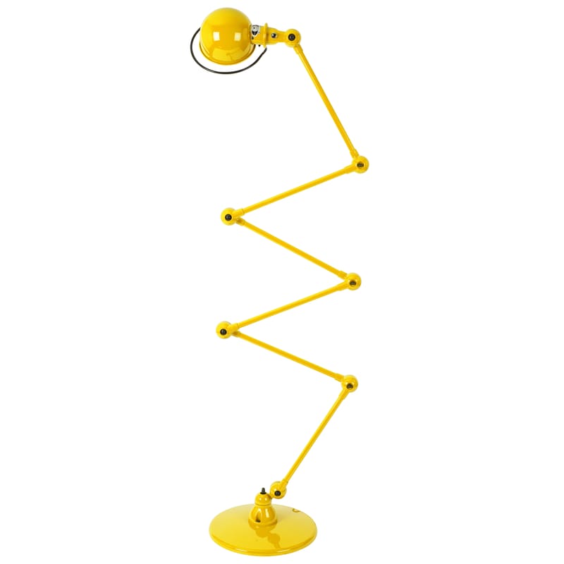 Luminaire - Lampadaires - Lampadaire Loft Zigzag métal jaune / 6 bras - H max 240 cm - Jieldé - Moutarde brillant - Acier inoxydable