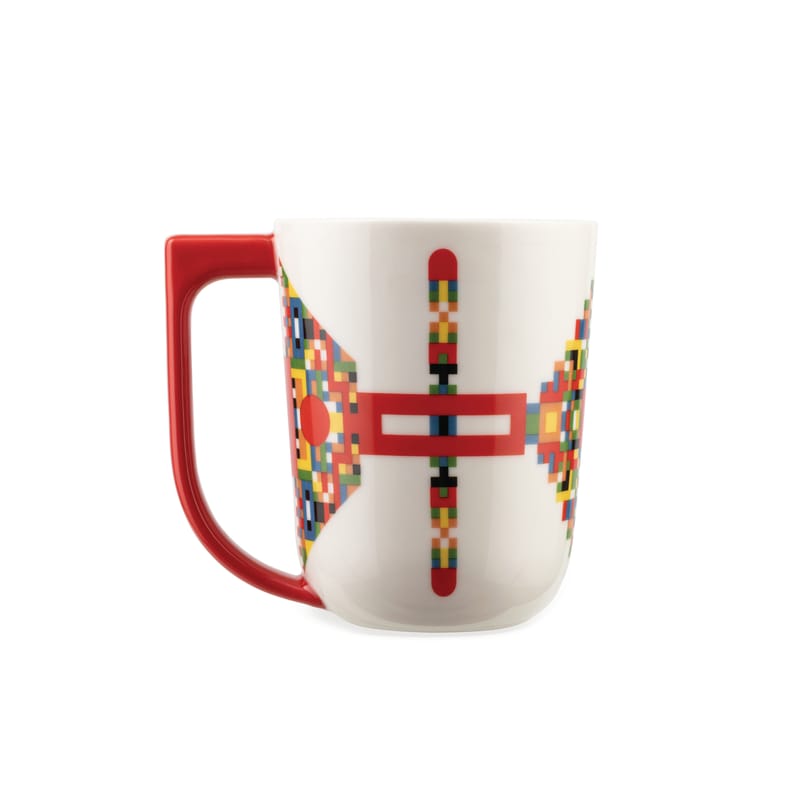Table et cuisine - Tasses et mugs - Mug Holyhedrics céramique rouge / 40 cl - Alessi - n°1 / Multicolore - Porcelaine