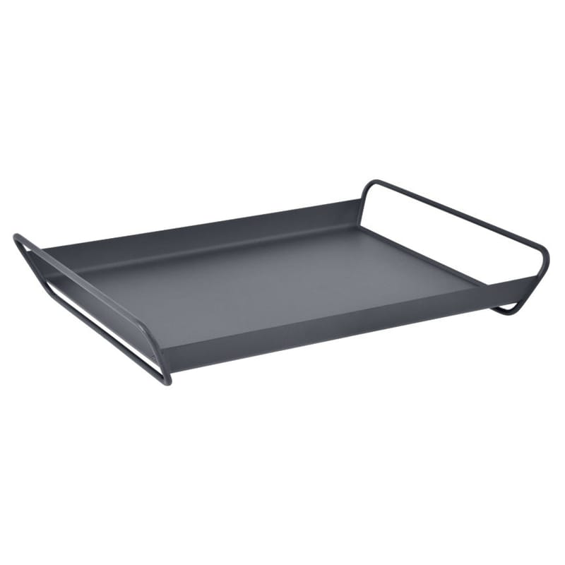 Table et cuisine - Plateaux et plats de service - Plateau Alto métal noir / Acier - 53 x 38,5 cm - Fermob - Carbone - Acier électrozingué