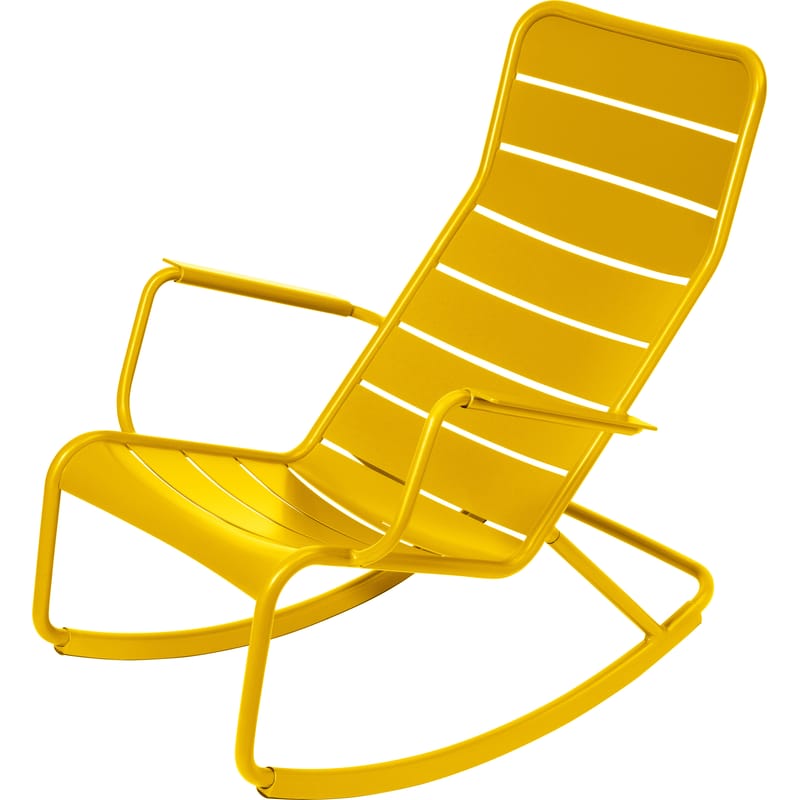 Life Style - Rocking chair Luxembourg metallo giallo - Fermob - Miele - Alluminio laccato