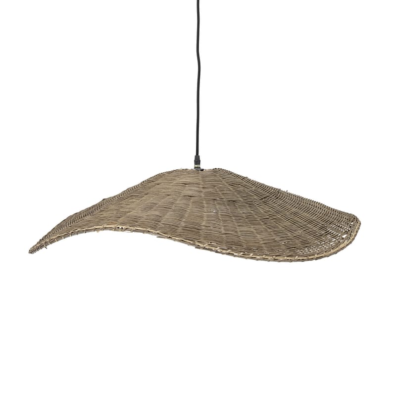 Luminaire - Suspensions - Suspension Pop fibre végétale beige / Bambou - Ø 78 x H 25 cm - Bloomingville - Naturel - Bambou