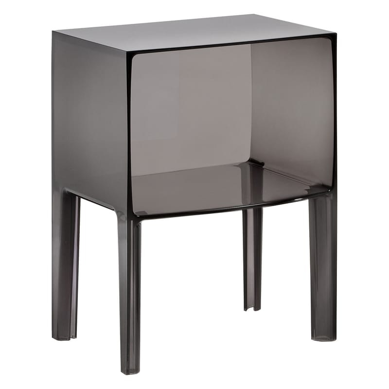 Mobilier - Tables de chevet - Table de chevet Small Ghost Buster plastique gris / L 40 x H 57 cm - Philippe Starck 2010 - Kartell - Fumé - PMMA