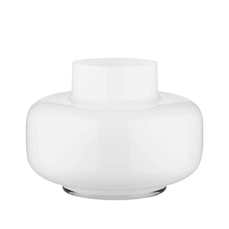 Décoration - Vases - Vase Urna verre blanc / Ø 30 x H 21 cm - Marimekko - Blanc - Verre soufflé bouche
