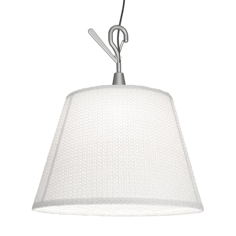 Luminaire - Lampes de table - Baladeuse Tolomeo Paralume LED Outdoor / à suspendre - Artemide - Blanc - Aluminium, Tissu Thuia