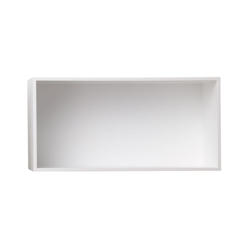 Mobilier - Etagères & bibliothèques - Etagère Mini Stacked bois blanc / Large rectangulaire 49x24 cm / Avec fond - Muuto - Blanc - MDF peint