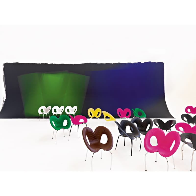 Lot De 2 Chaises Empilables HEEL Par Moroso - Bois Vernis - Dimensions 54x40x80 Cm