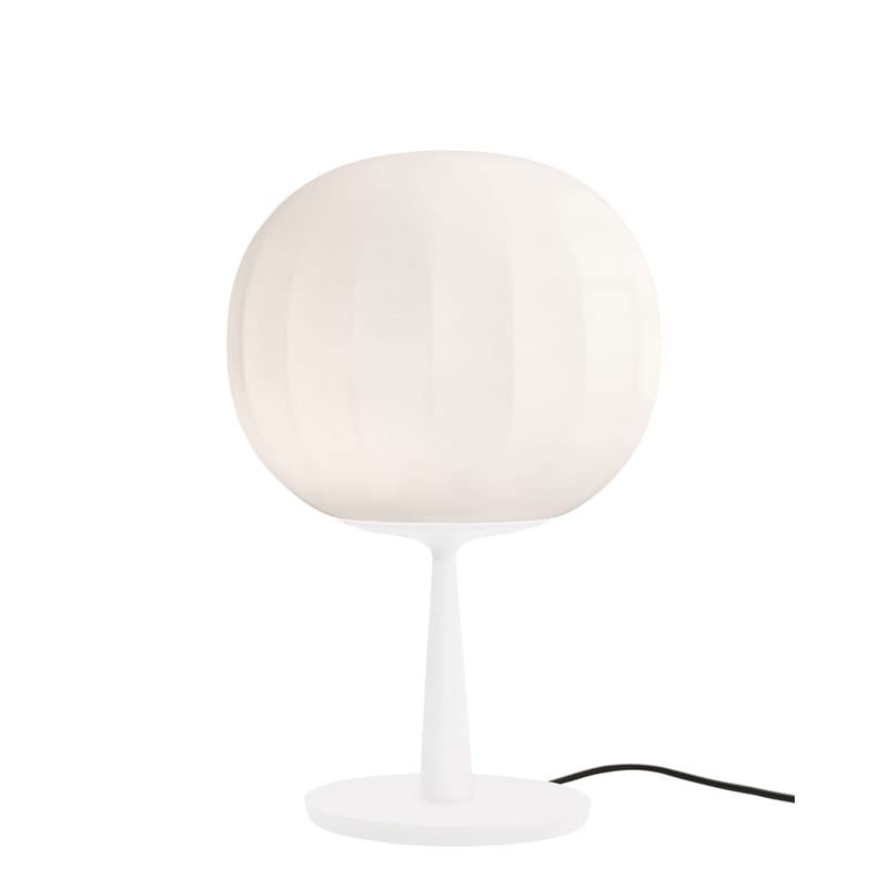 Luminaire - Lampes de table - Lampe de table Lita LED métal verre blanc / Ø 30 cm - Luceplan - Blanc / Ø 30 cm - Aluminium, Verre soufflé