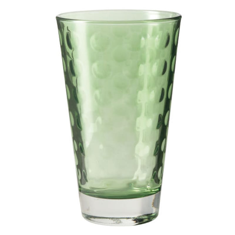 Tisch und Küche - Gläser - Longdrink Glas Optic glas grün / H 13 cm x Ø 8 cm - 30 cl - Leonardo - Grün - beschichtetes Glas