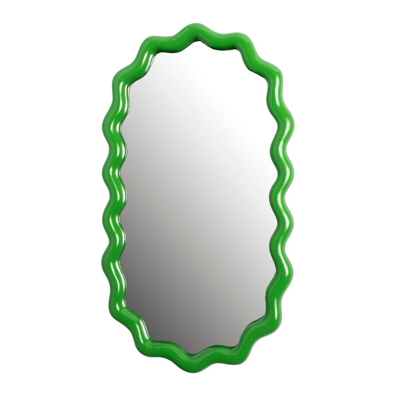 Décoration - Miroirs - Miroir mural Zigzag vert / 50 x 28 cm - Polyrésine - & klevering - 50 x 28 cm / Vert - Polyrésine, Verre
