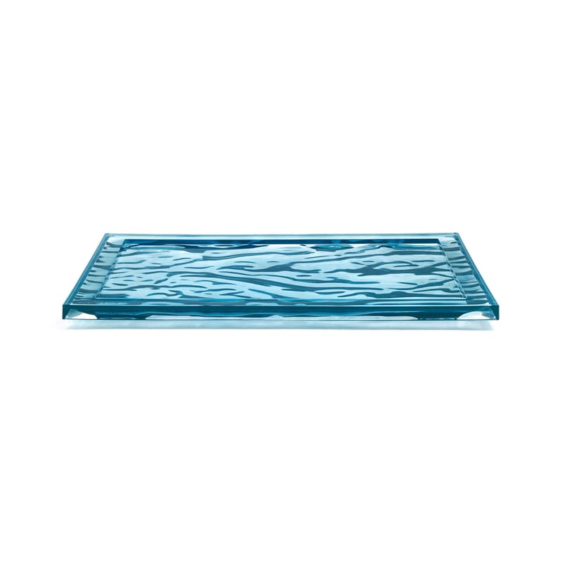 Table et cuisine - Plateaux et plats de service - Plateau Dune Small plastique bleu / 46 x 32 cm - PMMA - Kartell - Bleu pâle - PMMA