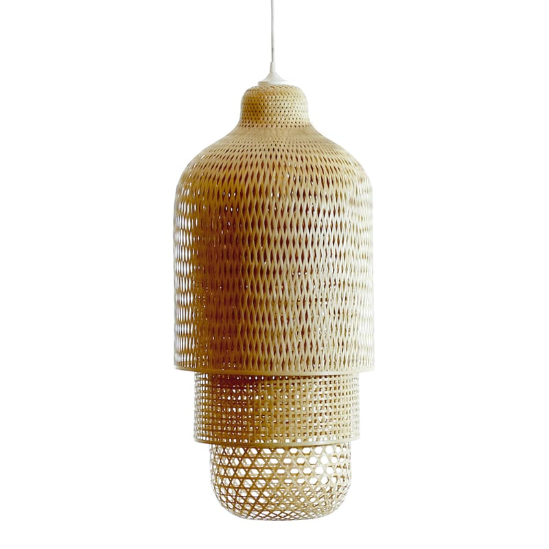 Luminaire - Suspensions - Abat-jour Hanoi bois naturel / Ø 36 X H 75 cm - Pop Corn - Bambou - Bambou