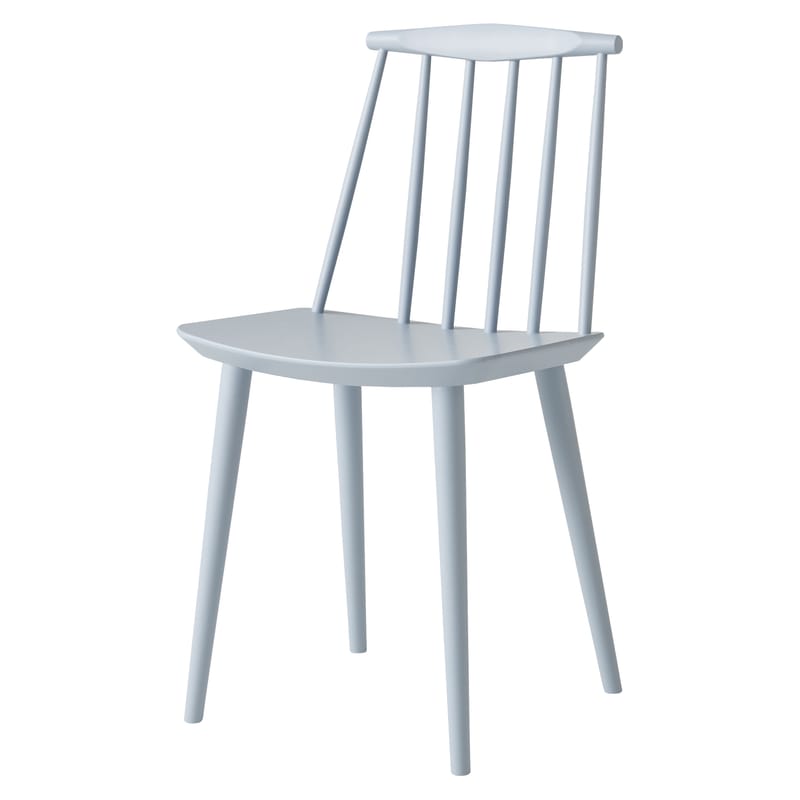 Mobilier - Chaises, fauteuils de salle à manger - Chaise J77 bois bleu / Réédition années 60 - Hay - Bleu ardoise - Hêtre massif, Placage de hêtre