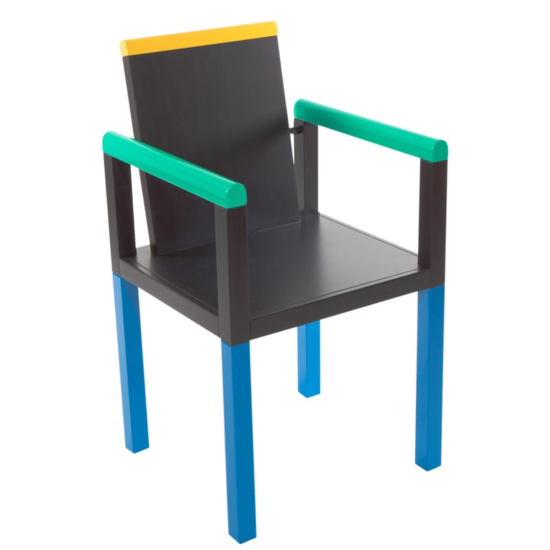 Mobilier - Chaises, fauteuils de salle à manger - Fauteuil Palace bois multicolore by George J. Sowden / 1983 - Memphis Milano - Multicolore - Bois laqué
