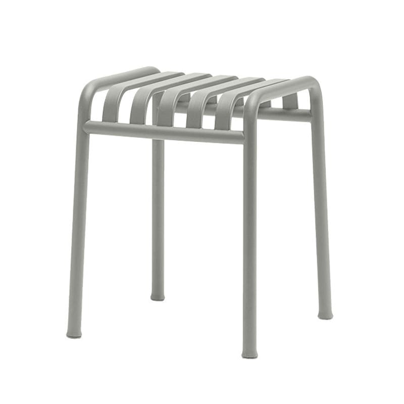 Möbel - Hocker - Hocker Palissade metall grau / H 45 cm - R & E Bouroullec - Hay - Hellgrau - Galvanisch verzinkten Stahl, Peinture époxy