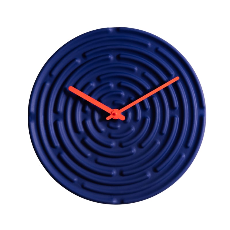 Décoration - Horloges  - Horloge murale Minos céramique bleu /Ø 42 cm - raawii - Bleu - Aluminium, Faïence émaillée