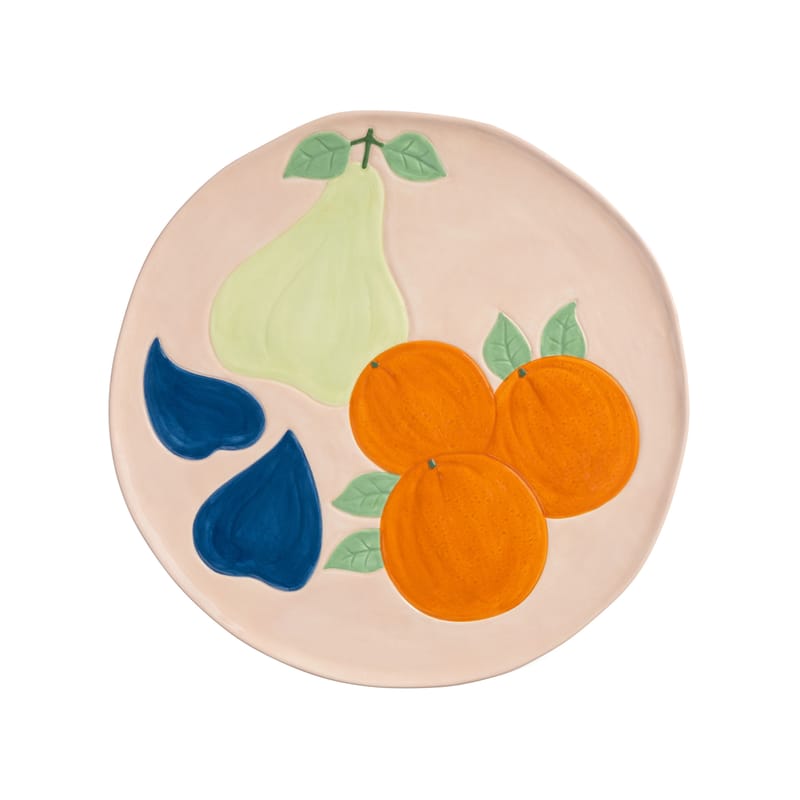 Table et cuisine - Assiettes - Assiette Fig céramique multicolore / Ø 26,5 cm - & klevering - Figue / Rose - Céramique