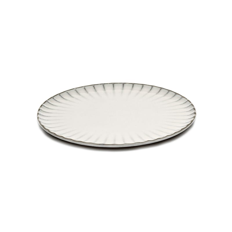 Table et cuisine - Assiettes - Assiette Inku céramique blanc / Ø 24 cm - Grès - Serax - Ø 24 cm / Blanc - Grès émaillé