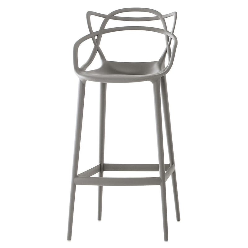 Mobilier - Tabourets de bar - Chaise de bar Masters gris / H 75 cm - Kartell - Gris - Technopolymère thermoplastique recyclé