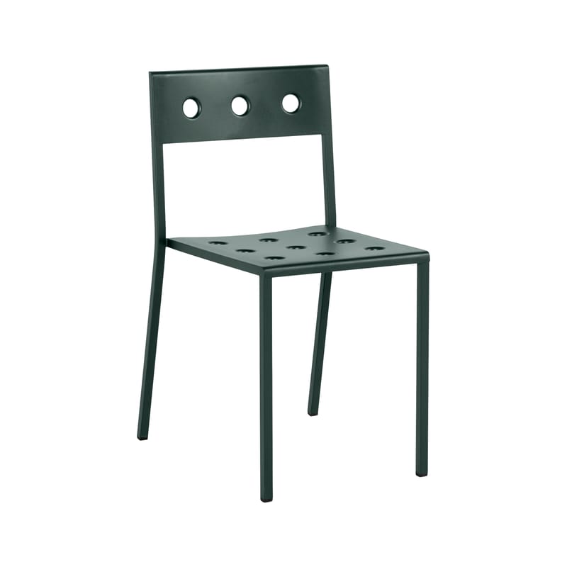 Mobilier - Chaises, fauteuils de salle à manger - Chaise empilable Balcony métal vert / Bouroullec, 2022 - Hay - Vert forêt - Acier peinture poudre