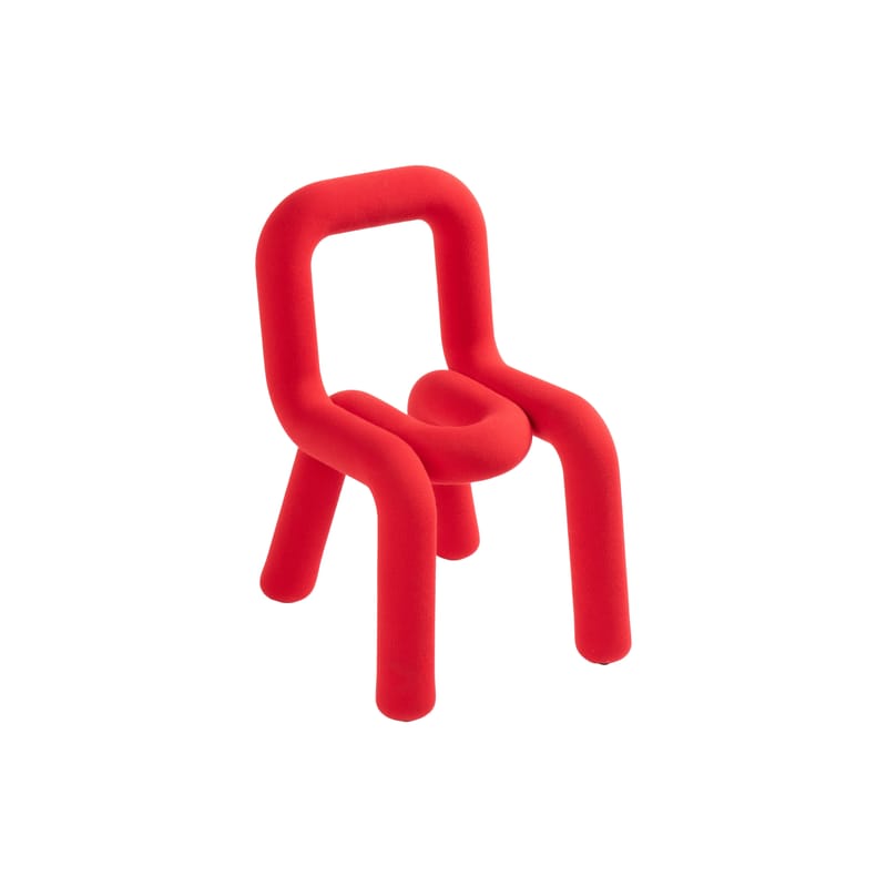 Mobilier - Mobilier Kids - Chaise enfant Mini Bold tissu rouge / Rembourrée - Moustache - Rouge - Coton, Métal, Mousse