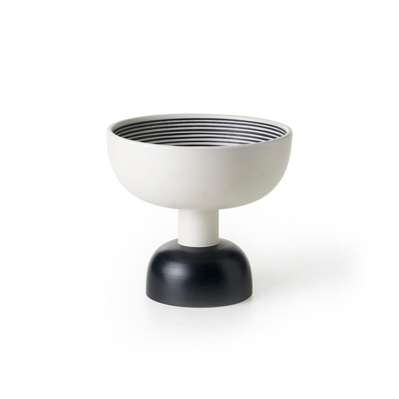 Décoration - Centres de table et vide-poches - Coupe Projet Memphis - Riser Lift céramique blanc noir / By Ettore Sottsass - Bitossi Home - Riser Lift - Céramique