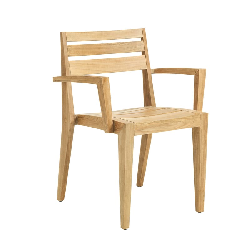 Mobilier - Chaises, fauteuils de salle à manger - Fauteuil de repas Ribot bois naturel / Teck certifié FSC - Ethimo - Teck naturel - Teck