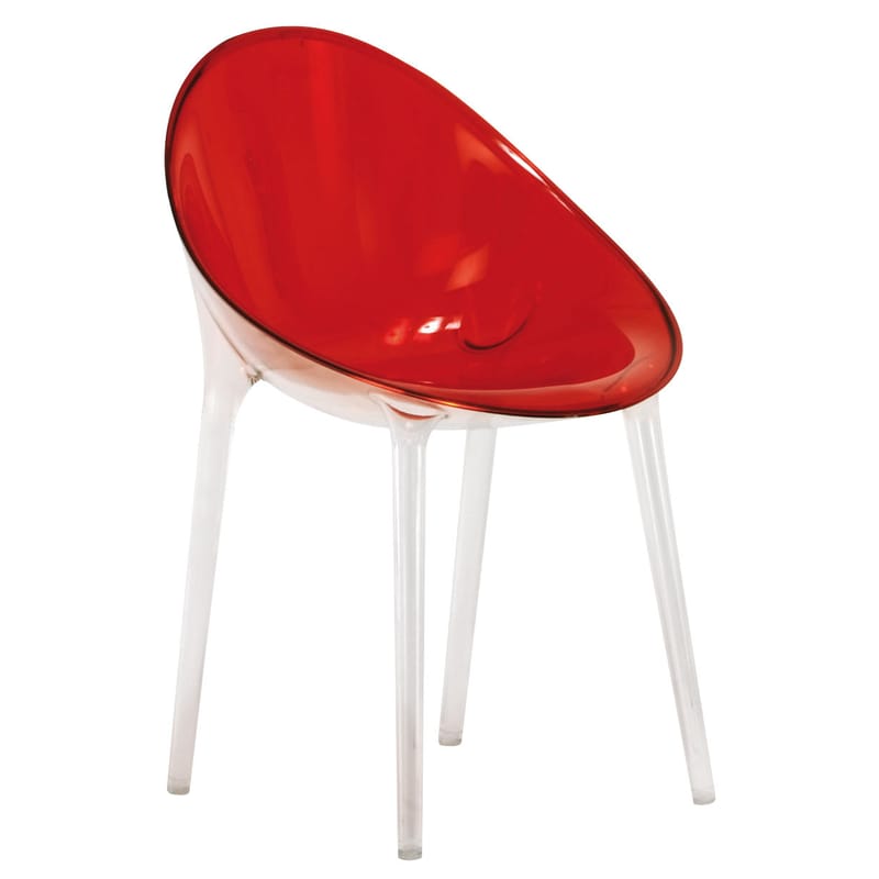 Mobilier - Chaises, fauteuils de salle à manger - Fauteuil Mr. Impossible plastique rouge - Kartell - Rouge transparent - Polycarbonate