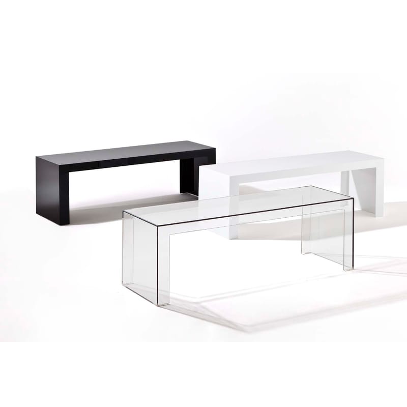 Invisibles Side Low console plastic material transparent L 120 x H 40 cm Kartell