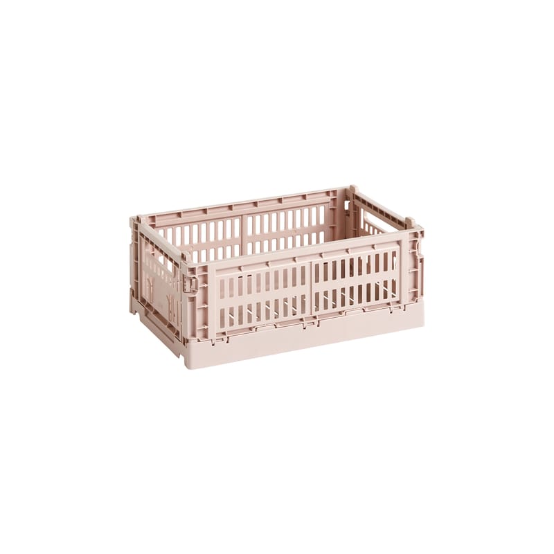 Décoration - Pour les enfants - Panier Colour Crate plastique rose beige Small / 17 x 26,5 cm - Recyclé - Hay - Blush - Polypropylène recyclé