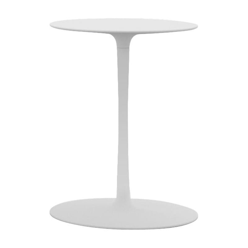 Furniture - Coffee Tables - Flow Small table metal plastic material white H 57 cm - MDF Italia - Mat white - Cristalplant, Lacquered aluminium