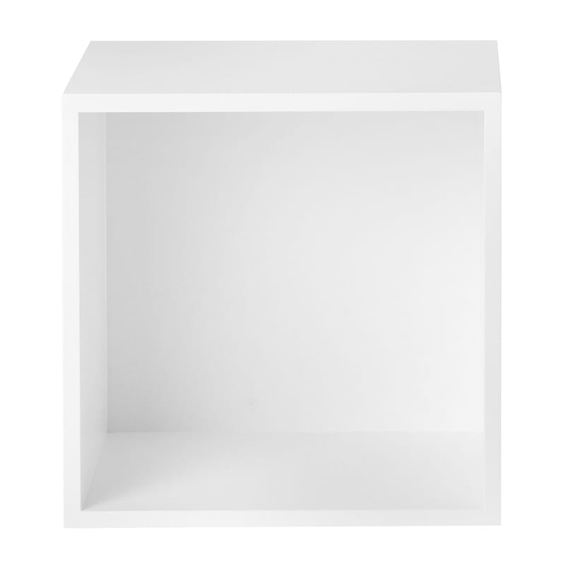 Mobilier - Etagères & bibliothèques - Etagère Stacked bois blanc / Medium carré 43x43 cm / Avec fond - Muuto - Blanc - MDF peint