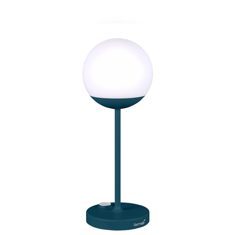 Luminaire - Luminaires d\'extérieur - Lampe extérieur sans fil rechargeable Mooon! LED métal plastique bleu / H 41 cm - USB - Fermob - Bleu Acapulco - Aluminium, Polyéthylène