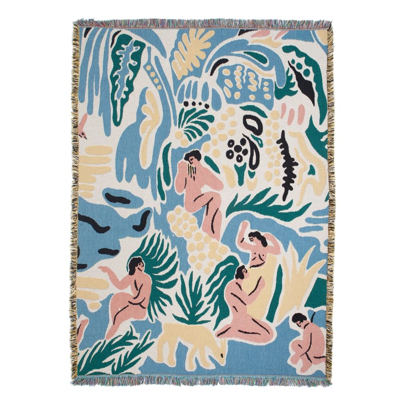 Dossiers - Design pictural - Plaid Kimbie tissu multicolore / By Maite Garcia - 137 x 178 cm - Slowdown Studio - Maite Garcia - Coton recyclé