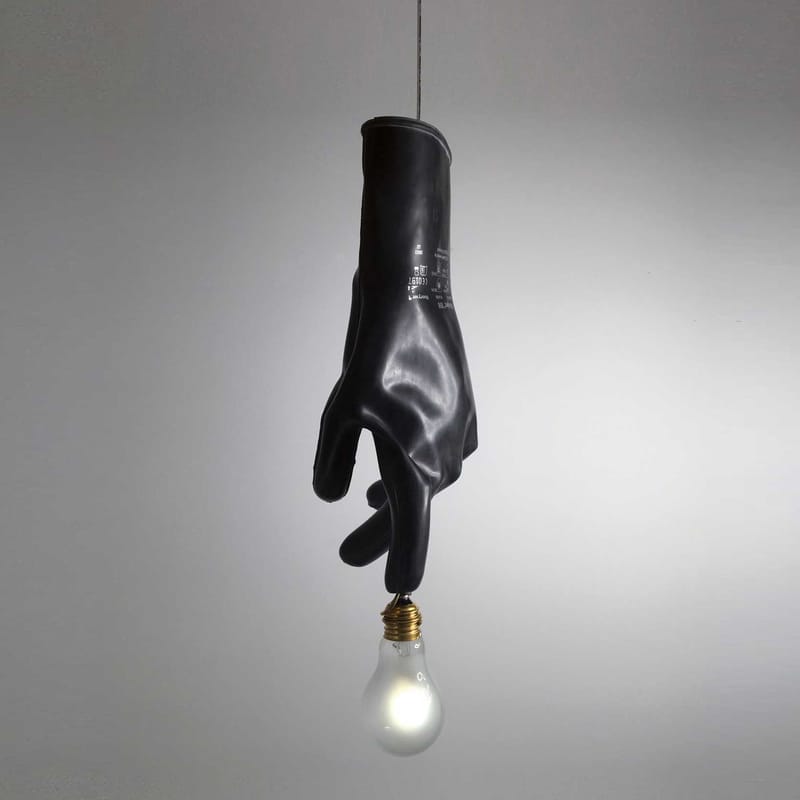 Luminaire - Suspensions - Suspension Luzy plastique noir / LED - 1 ampoule - Ingo Maurer - Noir - Acier, Laiton, Plastique haute résistance, Verre