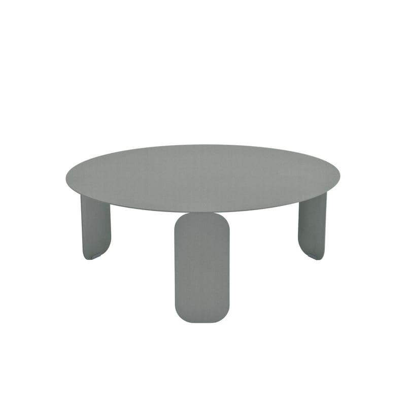 Mobilier - Tables basses - Table basse Bebop métal gris / Ø 80 x H 32 cm - Fermob - Gris lapilli - Acier, Aluminium