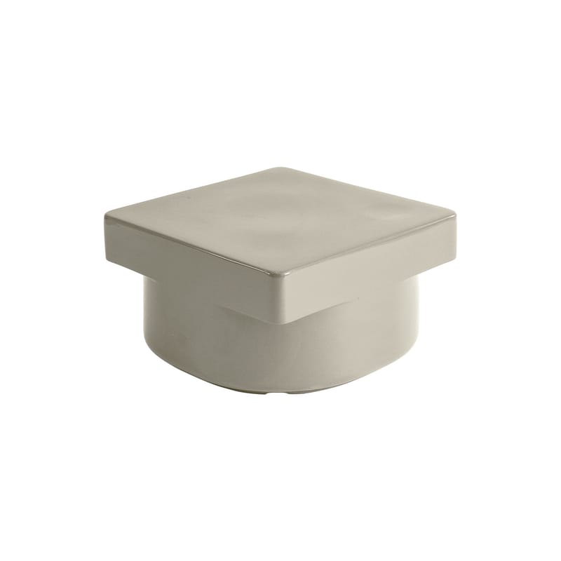 Mobilier - Tables basses - Table basse Landmark céramique gris / Fait main - 60 x 60 x H 32 cm - NINE - Gris - Céramique émaillée