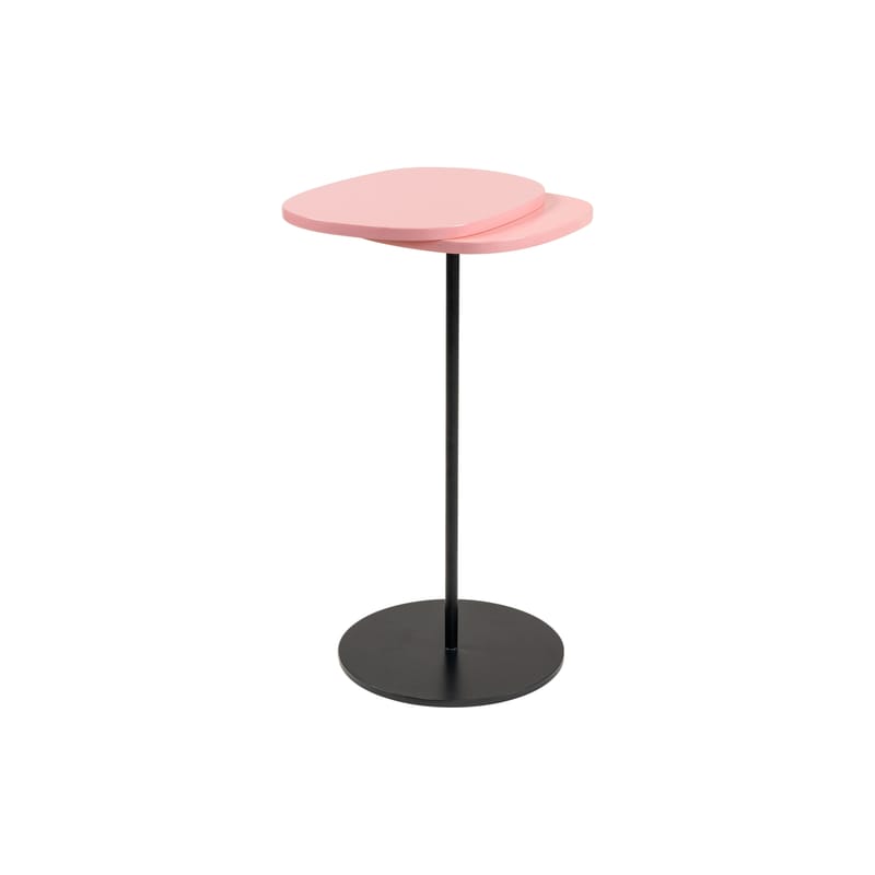Mobilier - Tables basses - Table d\'appoint Tallulha bois rose / 30 x 27,5 x H 52 cm - Bois laqué - POPUS EDITIONS - Rose - MDF laqué, Métal