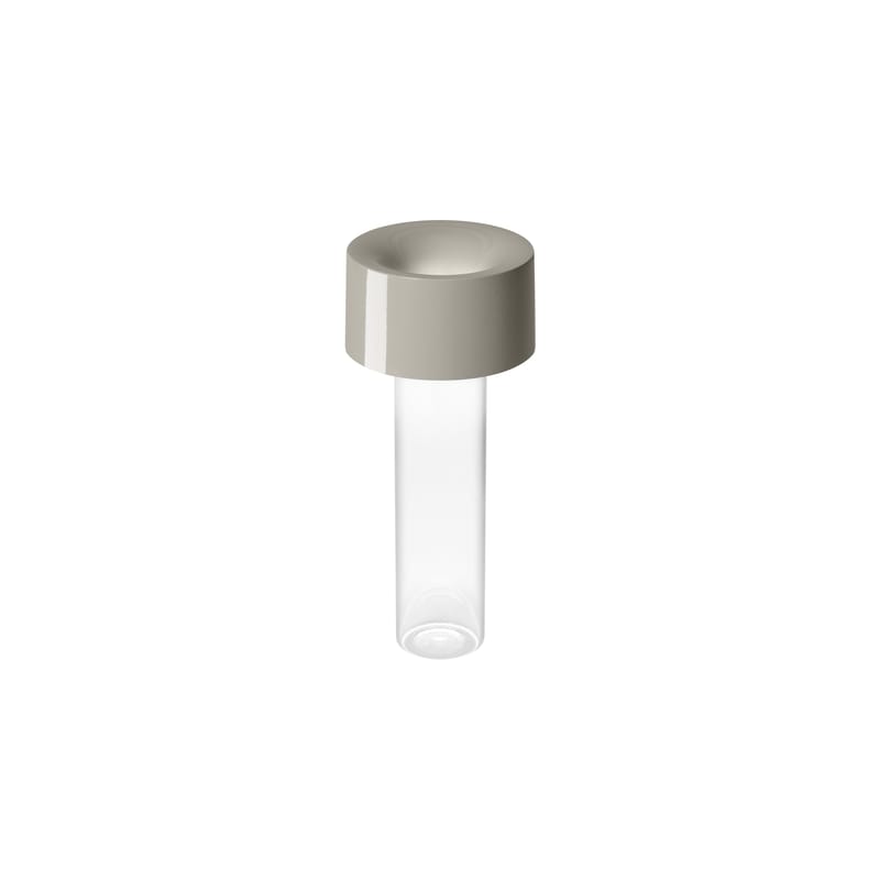 Décoration - Vases - Vase lumineux Fleur LED verre blanc / Lampe sans fil - Ø 11 x H 24 cm - Foscarini - Blanc - ABS brillant, Verre borosilicaté