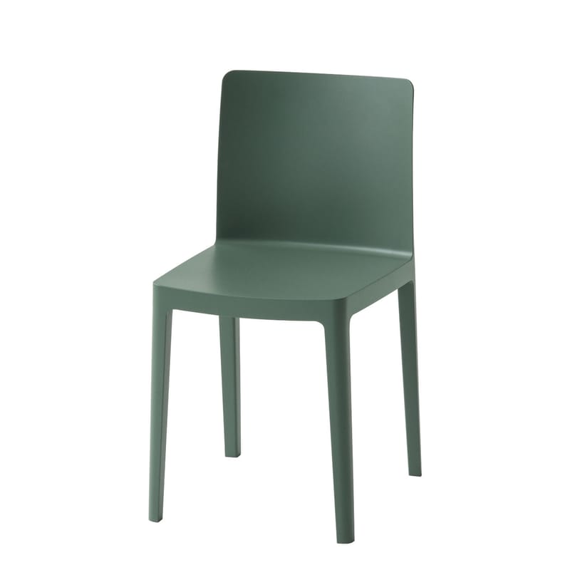 Mobilier - Chaises, fauteuils de salle à manger - Chaise Elementaire plastique vert / Bouroullec, 2018 - Hay - Vert fumé - Fibre de verre, Polypropylène