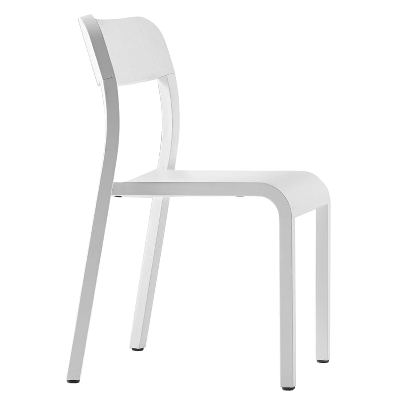 Mobilier - Chaises, fauteuils de salle à manger - Chaise empilable Blocco bois blanc - Plank - Blanc - Frêne teinté