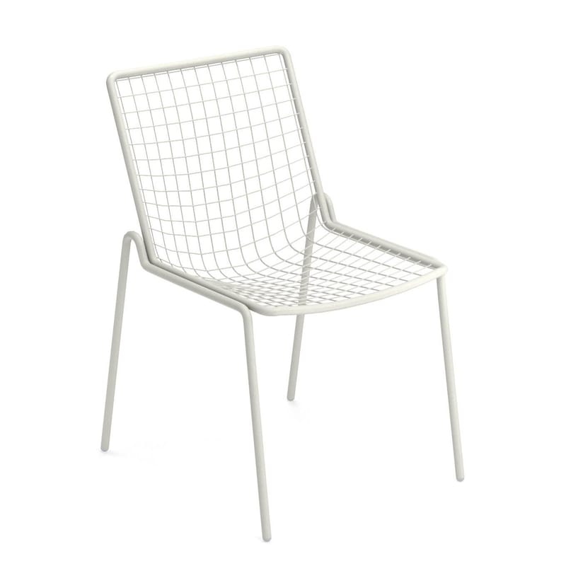 Mobilier - Chaises, fauteuils de salle à manger - Chaise empilable Rio R50 métal blanc - Emu - Blanc mat - Acier