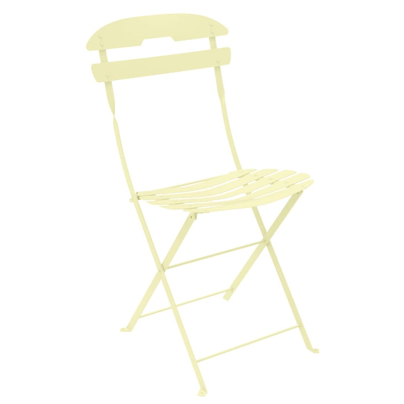 Mobilier - Chaises, fauteuils de salle à manger - Chaise pliante La Môme métal jaune - Fermob - Citron givré - Acier peint