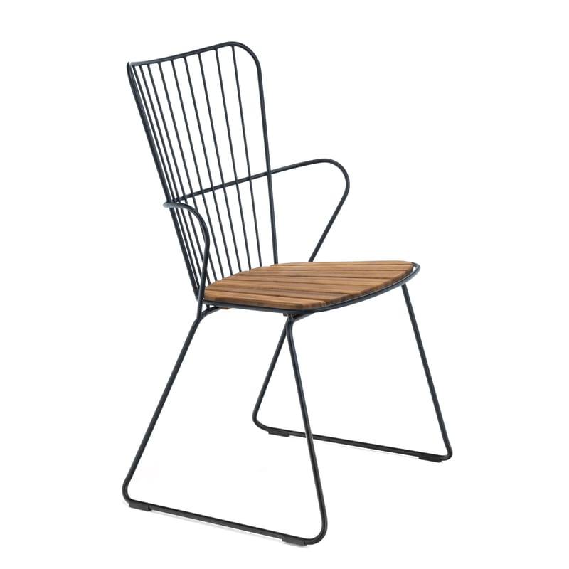 Mobilier - Chaises, fauteuils de salle à manger - Fauteuil Paon     / bambou - Houe - Fauteuil / Noir - Acier revêtement poudre, Bambou