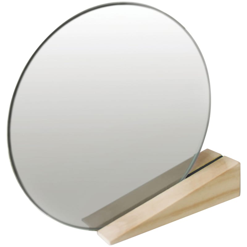 Décoration - Miroirs - Miroir à poser On the edge noir bois naturel - Thelermont Hupton - Bois clair / Rainure noire - Bois d\'accoya, Miroir