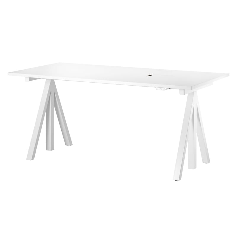 Mobilier - Bureaux - Piètement String Works™ métal blanc pour bureau / Motorisé - String Furniture - Blanc - Acier laqué
