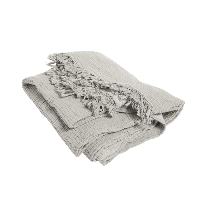 Décoration - Textile - Plaid Crinkle tissu gris / Coton plissé - 210 x 150 cm - Hay - Gris - Coton plissé