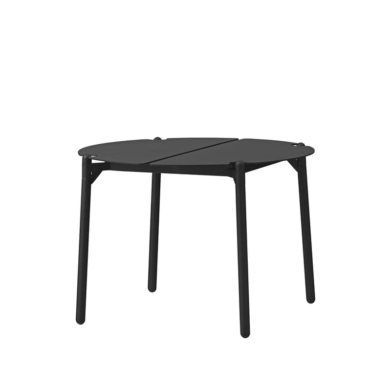 Mobilier - Tables basses - Table basse Novo métal noir / Ø 50 x H 35 cm - AYTM - Noir - Acier revêtement poudre, Aluminium revêtement poudre
